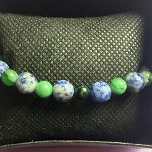 Elegant Blue and Green Beaded Bracelet